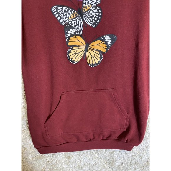 No Boundaries Women's Tunic Hoodie Large 11-13 Butterfly Graphic Logo - Picture 6 of 12
